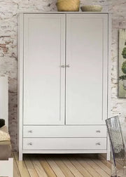 Armadio moderno 2 ante legno shabby bianco 125x61x200 (724) - Mobili 2G
