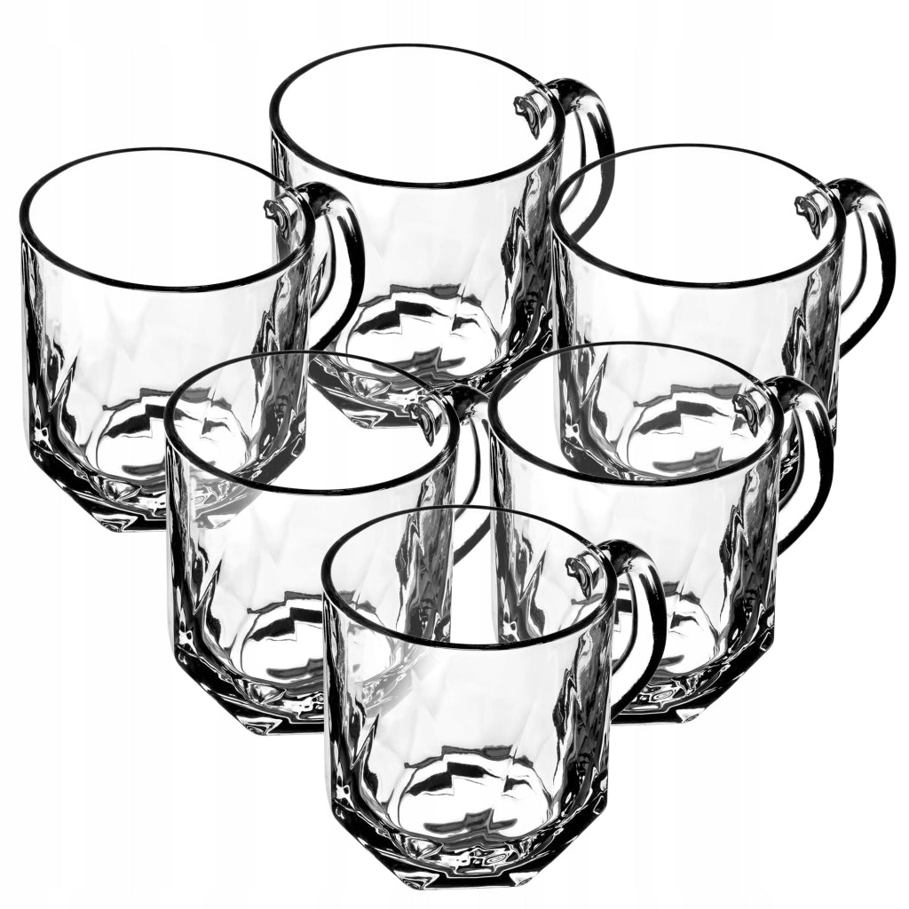 Set di 6 bicchieri da caffè/tè KADAX da 300 ml con manico.