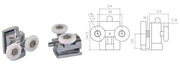 Coppia Cuscinetti Doppia Ruota Attacco Superiore Metallo Cromato Box Doccia – Ø23 mm – Vetro 8 mm – Foro 9 mm