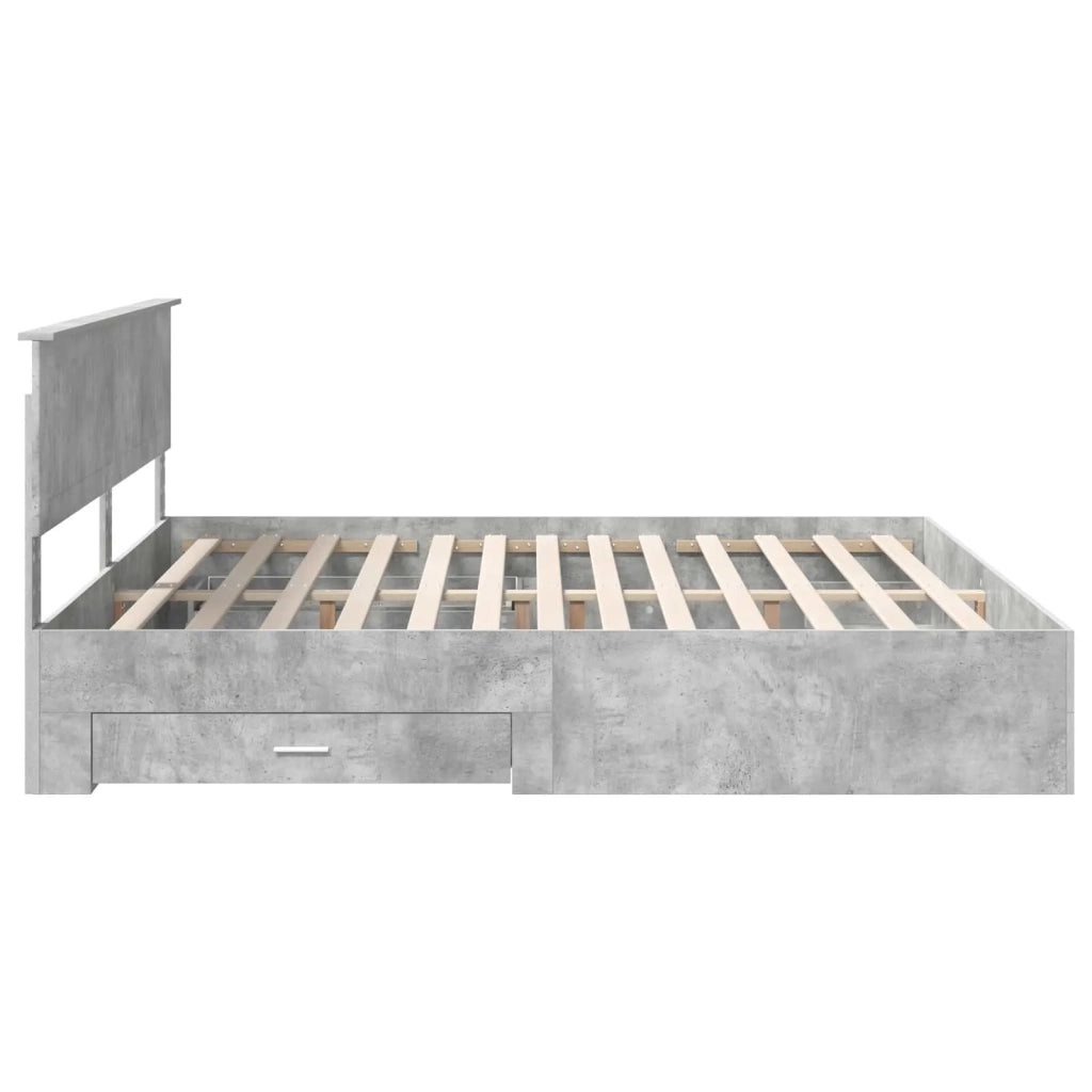 Struttura del letto con testiera Grigio cemento 200 x 200 cm
