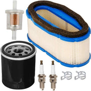 Set filtro aria, filtro olio, filtro carburante e set candela per Kawasaki e John Deere - JJDD 11013-7024 con 49065-7010 - FH601V FH641V FH680V FH721V 717A 727A GT245 GX255 GX335 335