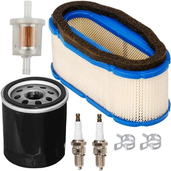 Set filtro aria, filtro olio, filtro carburante e set candela per Kawasaki e John Deere - JJDD 11013-7024 con 49065-7010 - FH601V FH641V FH680V FH721V 717A 727A GT245 GX255 GX335 335