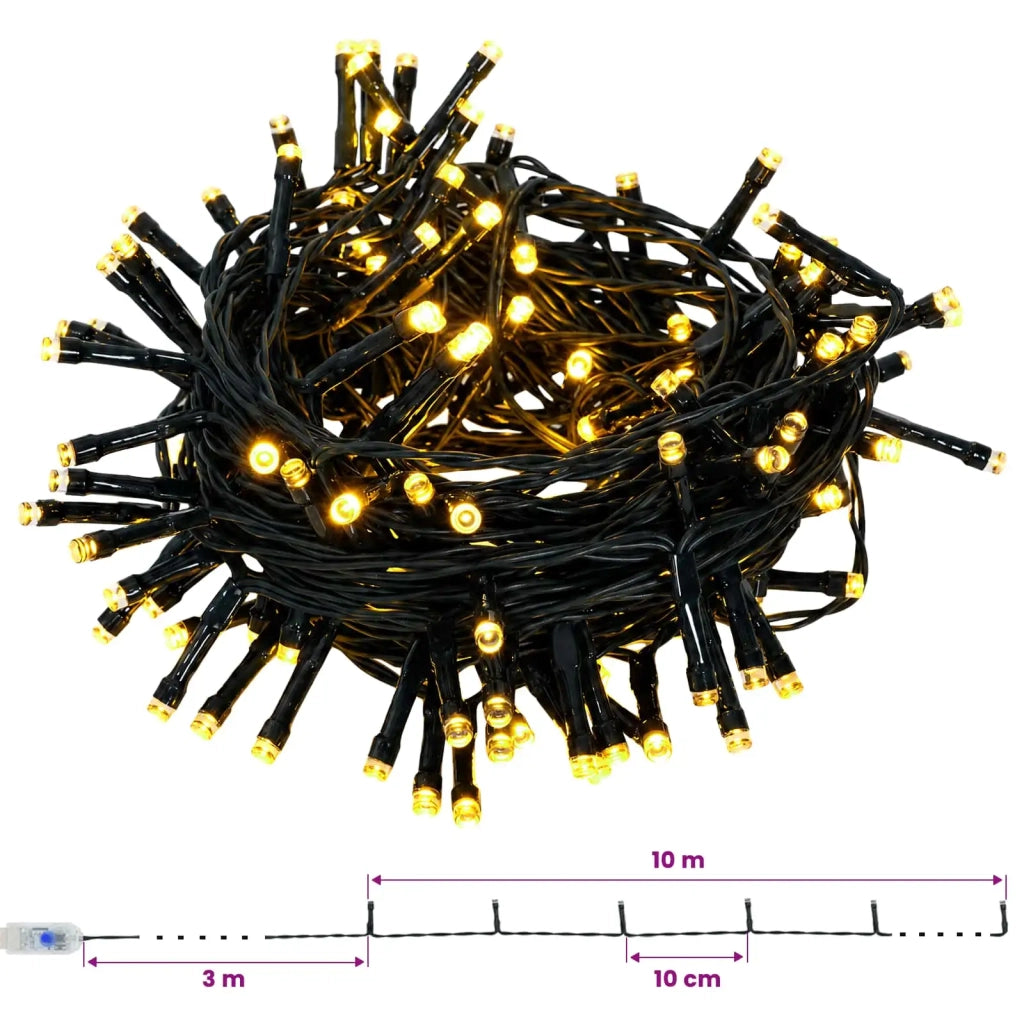 Albero di Natale Mini 120 cm 100 LED Bianco caldo PVC Verde 42056937