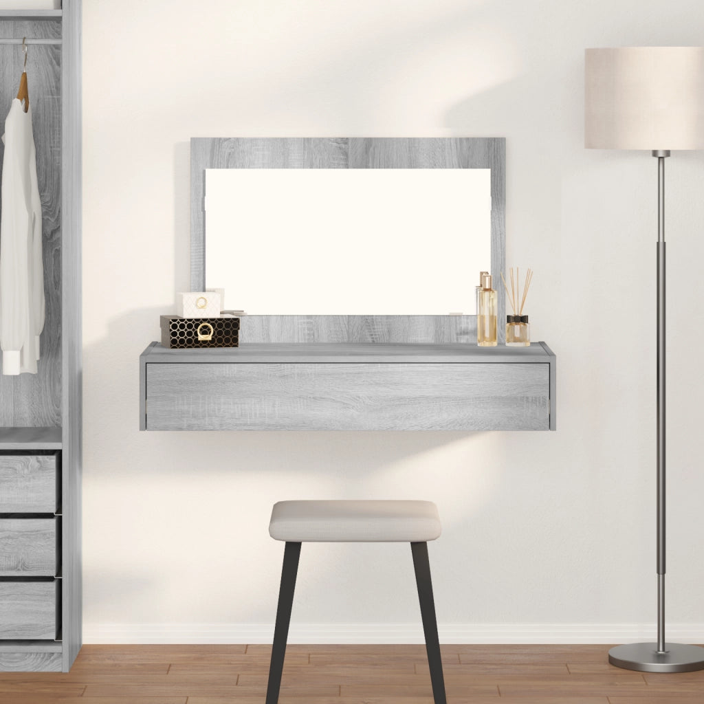 Tavolo da Toeletta Muro-Montato Grigio Sonoma 100x40x70 cm