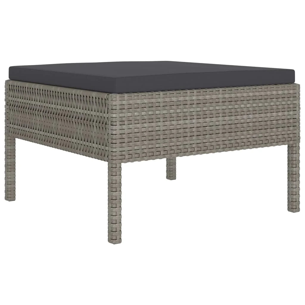 Set di mobili da giardino mobili da esterno 12 pezzi con cuscini resina intrecciata grigia 02_0015643