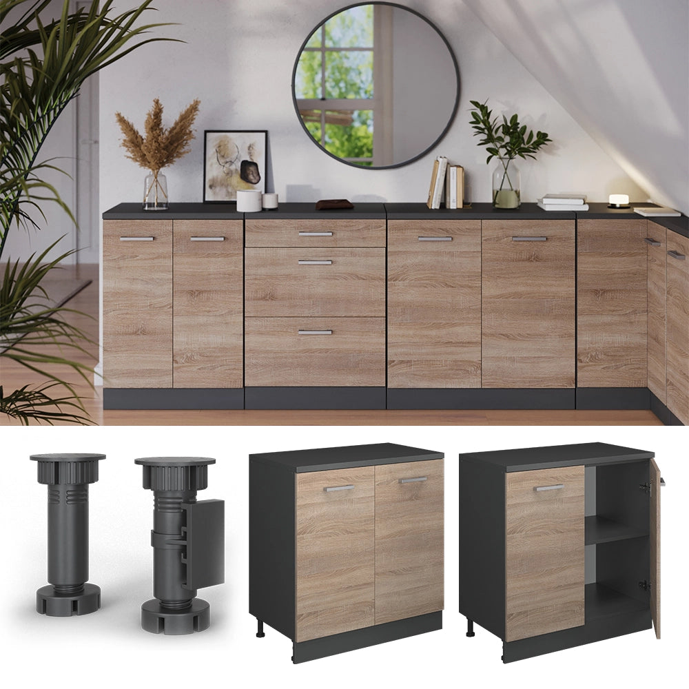 Mobile per mansarda Rion Sonoma/Antracite 80 x 83.8 cm senza inclinazione con 2 ante Vicco