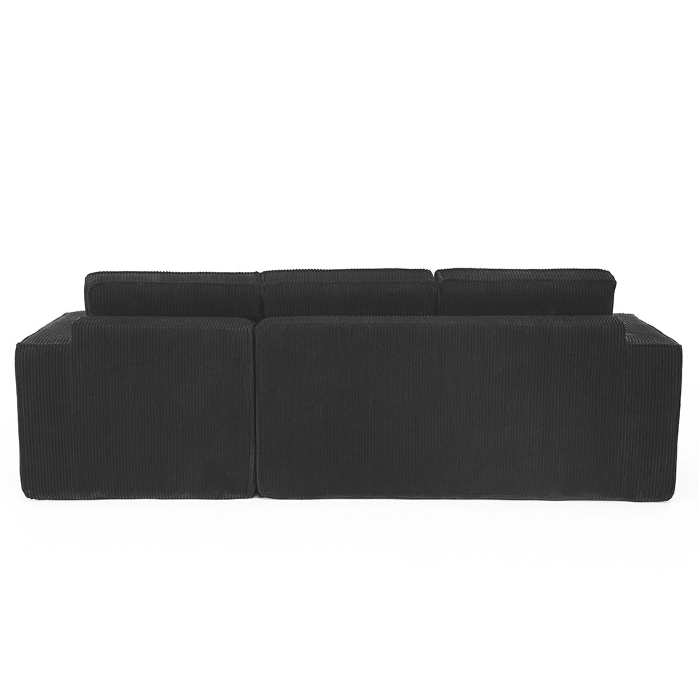 Divano angolare in velluto - Xylo - 2 posti + chaise longue, imbottitura in schiuma ad alta densit¨¤