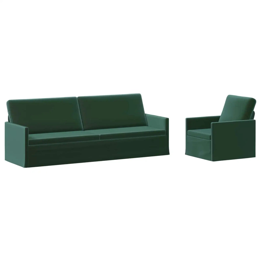 Set di divani 2 pcs Verde Scuro Velluto (V) 3433231