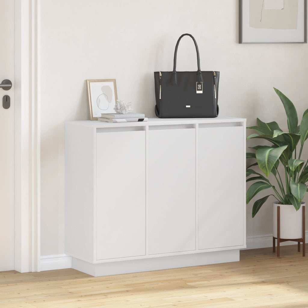 Sideboard  con LED Bianco 90x32x75 cm in legno ingegnerizzato