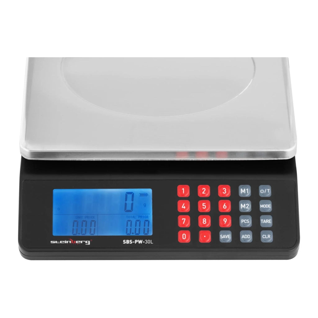 Bilancia per controllo verdure bilancia da viaggio bilancia prezzatrice bilancia da negozio (30 kg / 1 g piattaforma di pesatura: 215 x 175 mm display LCD a due righe) 14_0005578