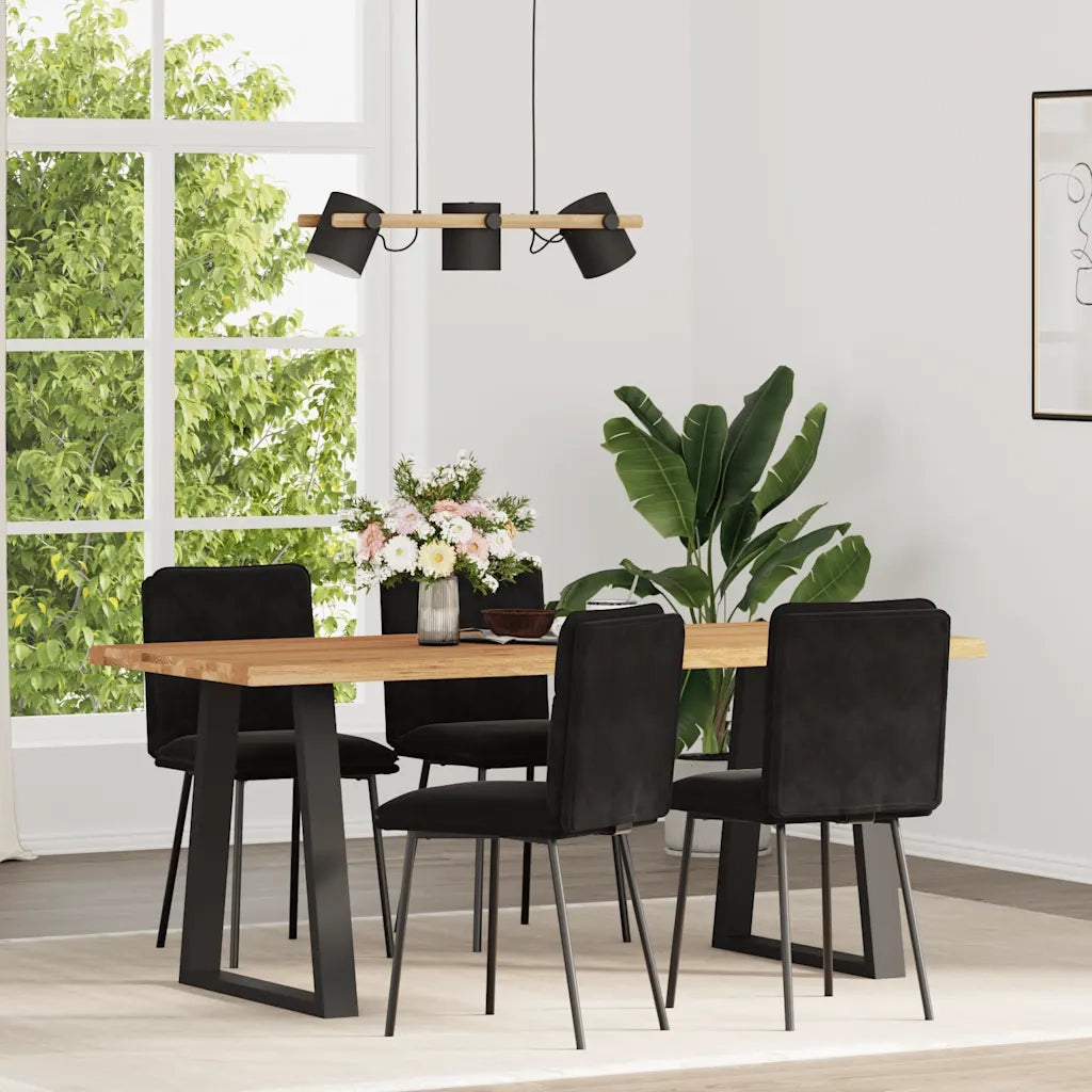 Sedie da Pranzo 4 pz | Sedie da cucina Nere in Velluto