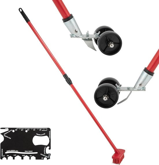 Rimuinaiole Telescopiche con Ruote - Manico Lungo per Giardino con Lame Interchangeabili e 43-in-1 Strumento da Mappa