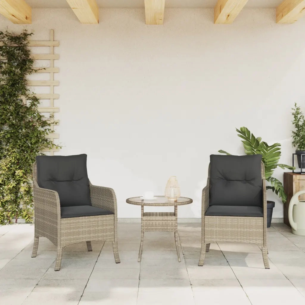 Sedie da Giardino con Cuscini 2 pz Grigio Chiaro in Polyrattancod mxl 86710