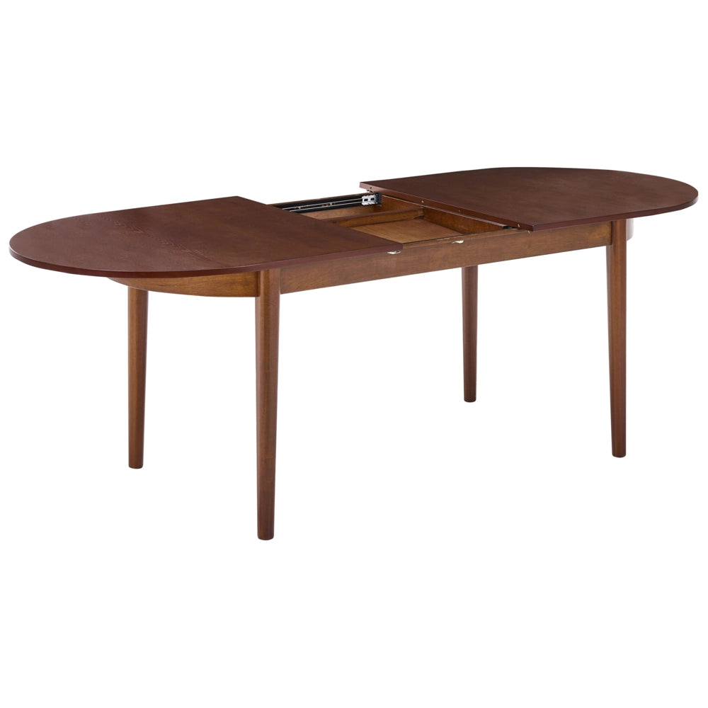 Tavolo da pranzo in legno di frassino scuro con piano in MDF 180/220 x 90 cm Gambe in legno Stile moderno
