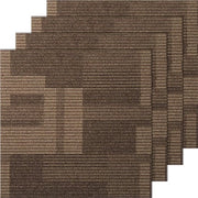 Tegoli per pavimento - 61 x 61 cm - Con fondo integrato - Rivestimento morbido - Facili da posare da soli - Set 24 pezzi - Per camera da letto e soggiorno - Misto marrone