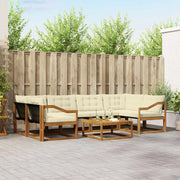 Set di divani da esterno con cuscino 7 pcs Naturale e Crema