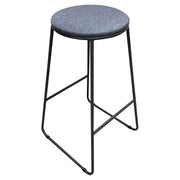 Set di 6 Sgabelli Colby Seduta Rotonda In Tessuto Grigio/gambe Grigie 32x32x71
