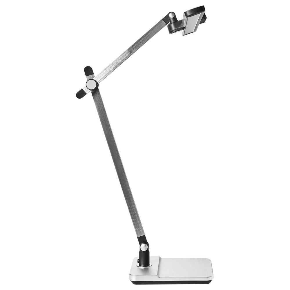 Lampada da scrivania professionale per ufficio argento illuminazione da tavolo per lettura e computer braccio regolabile dimmer continuo