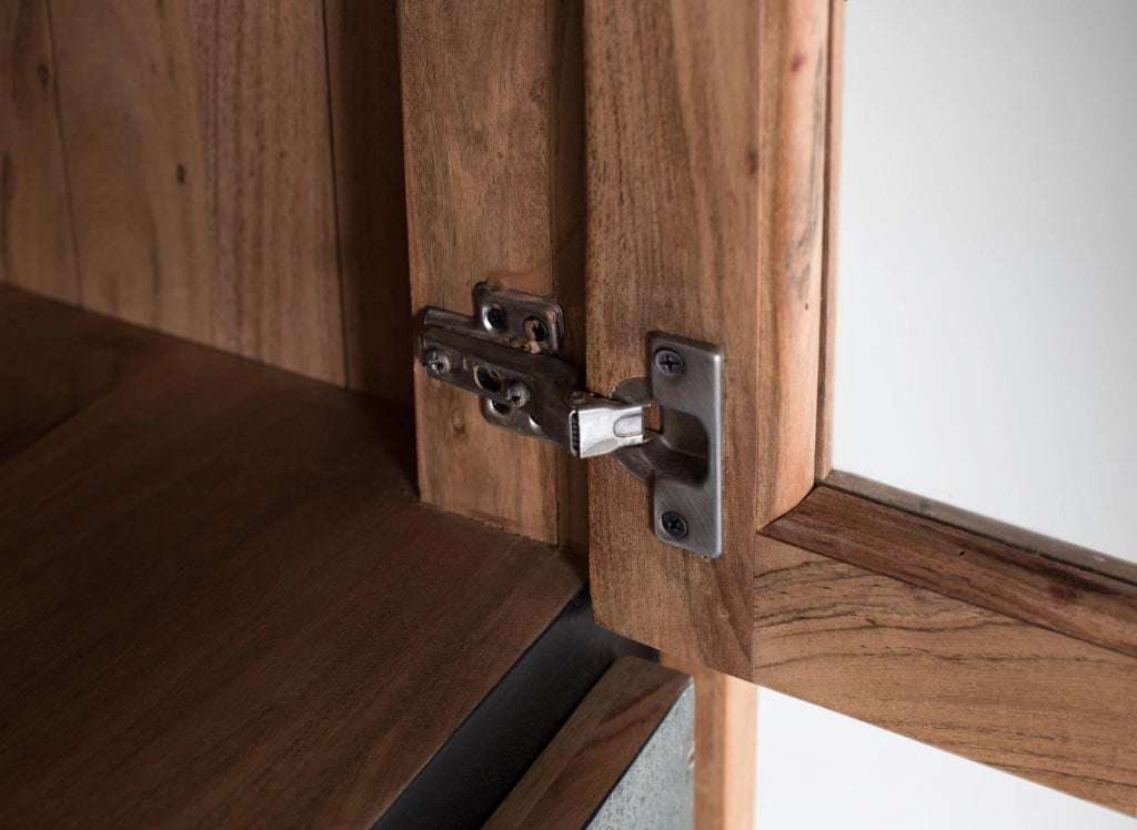 Credenza realizzata a mano in legno di acacia 110 cm