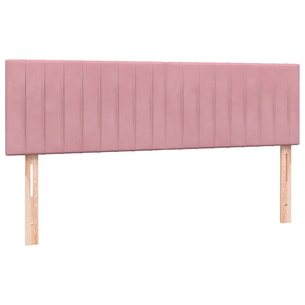 Giroletto a Molle con Materasso Rosa 160x220 cm in Velluto 3318332