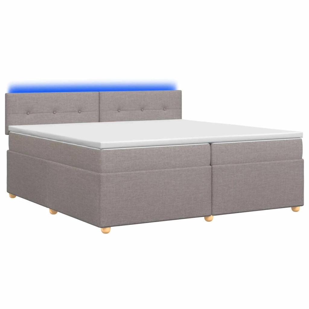 Letto box spring con materasso Tortora 200 x 200 cm Tessuto 3452503