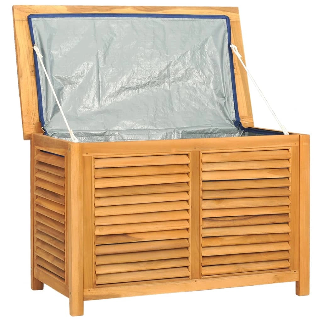 Cassetta portaoggetti e borsa per mobili da giardino 90 x 50 x 58 cm in legno massello di teak 02_0013075