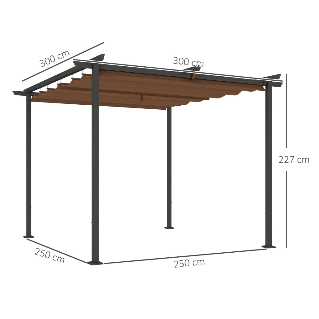 Pergola giardino esterno 3x3 m ¨C zephmum ¨C marrone