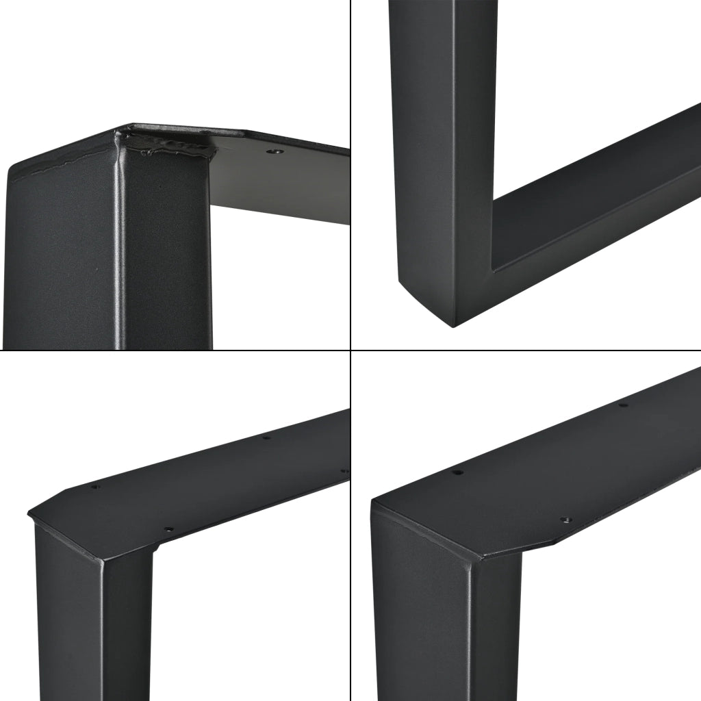 Set di 2 gambe rettangolari per tavolo da pranzo in metallo 60 x 72 cm nero 03_0003668