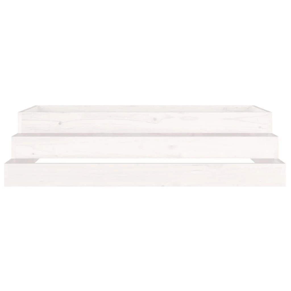 Fioriera rialzata per piante fiori terrazza giardino 110 x 110 x 27 cm legno massello di pino bianco 02_0037308