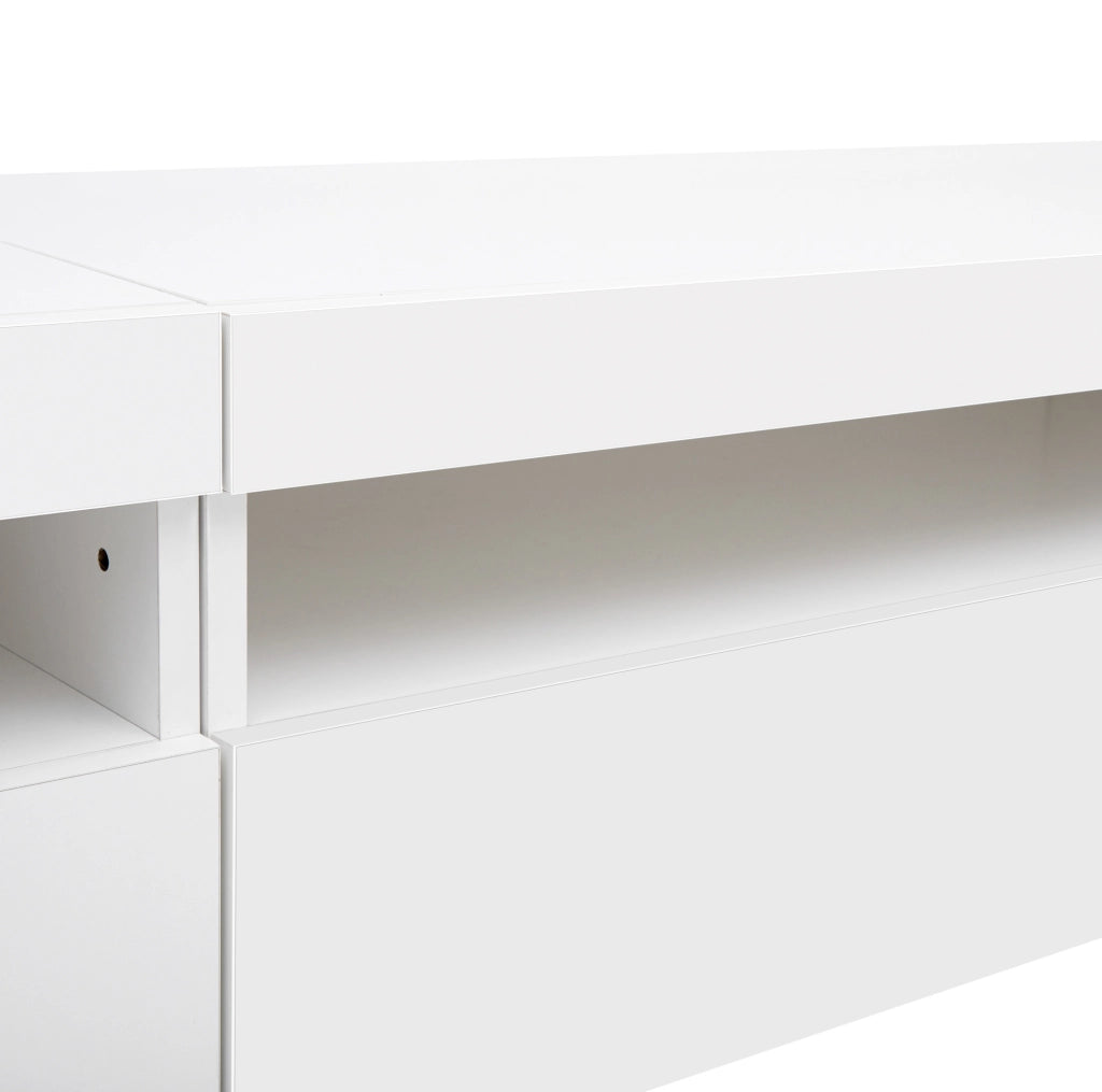 Mobile contenitore bianco con pannello e illuminazione LED regolabile; 240 cm; MDF