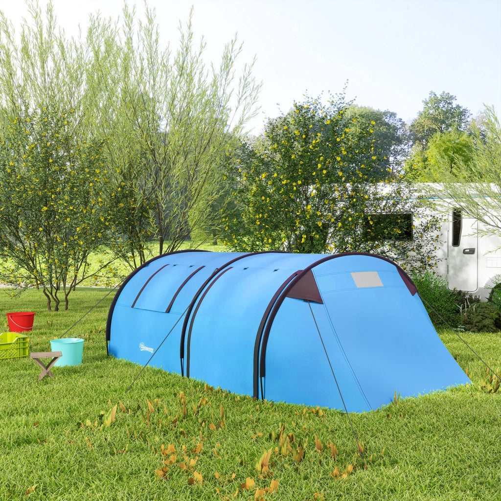 Tenda da campeggio 3 persone con finestre e borsa ¨C zephmum ¨C blu 470x220x150 cm