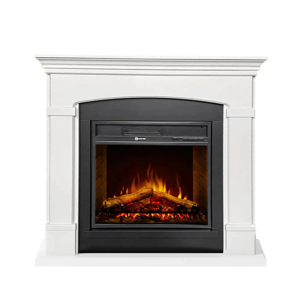 Adams - Camino elettrico da terra in legno 107x24xH95,2 cm, effetto fiamma