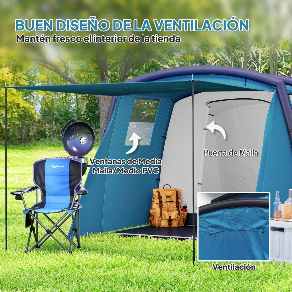 Tenda da Campeggio Inflabile ¨C zephmum ¨C Blu, per 3-6 Persone, con Vestibolo