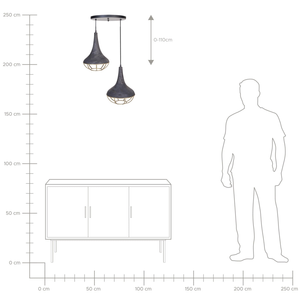 Lampada a sospensione Nero Paralume in legno naturale Plafoniera Stile Boho Accessori per la casa Fatti a mano