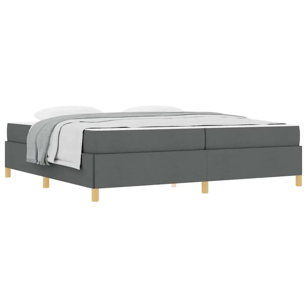 vidaXL Letto a molle con materasso Grigio scuro 200 x 200 cm Tessuto
