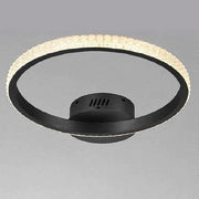 Trade Shop - Plafoniera Led 28w Nero Cerchio Effetto Cristallo Luce Calda Naturale Fredda 31753 -