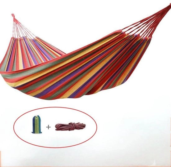 Doppia esterna sospensione per campeggio, sospensione da tenda portatile, sospensione anti-rotazione, con borsa di stoccaggio e cordineria di fissaggio, adatta per giardino, balcone, terrazza, spiaggia, escursione, rosso, 260*150cm
