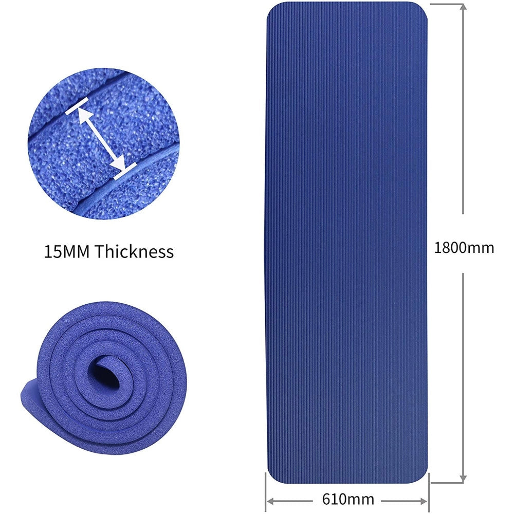 Trade Shop - Tappetino Tappeto Yoga Palestra 180x62 Tappeto Fitness Addominali Aerobica -