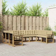 Set di divani da esterno 9 pz Bianco e Beige 3389867