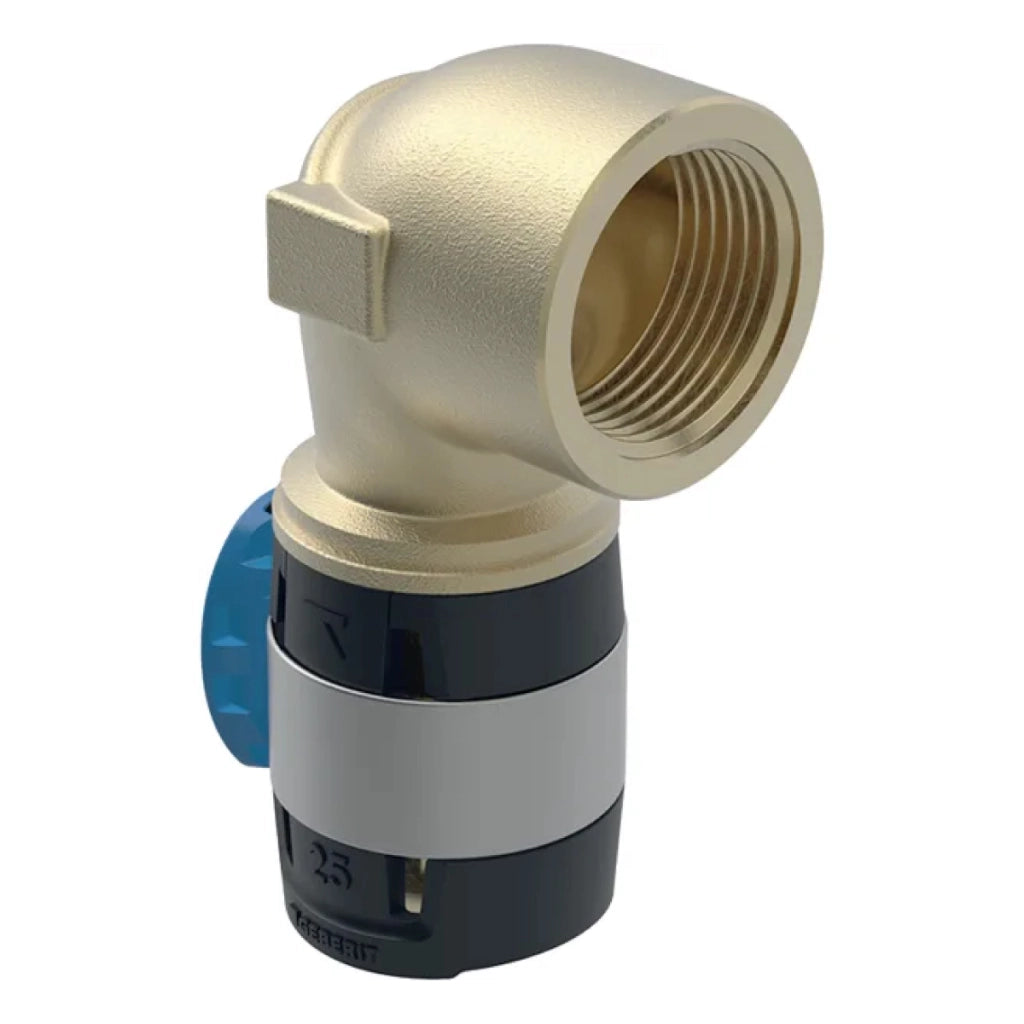 CURVA DI PASSAGGIO 90  ° FLOWFIT CON FILETTO FEMMINA PER MULTISTRATO A PRESSARE 1/2  EE ¸20MM   GEBERIT