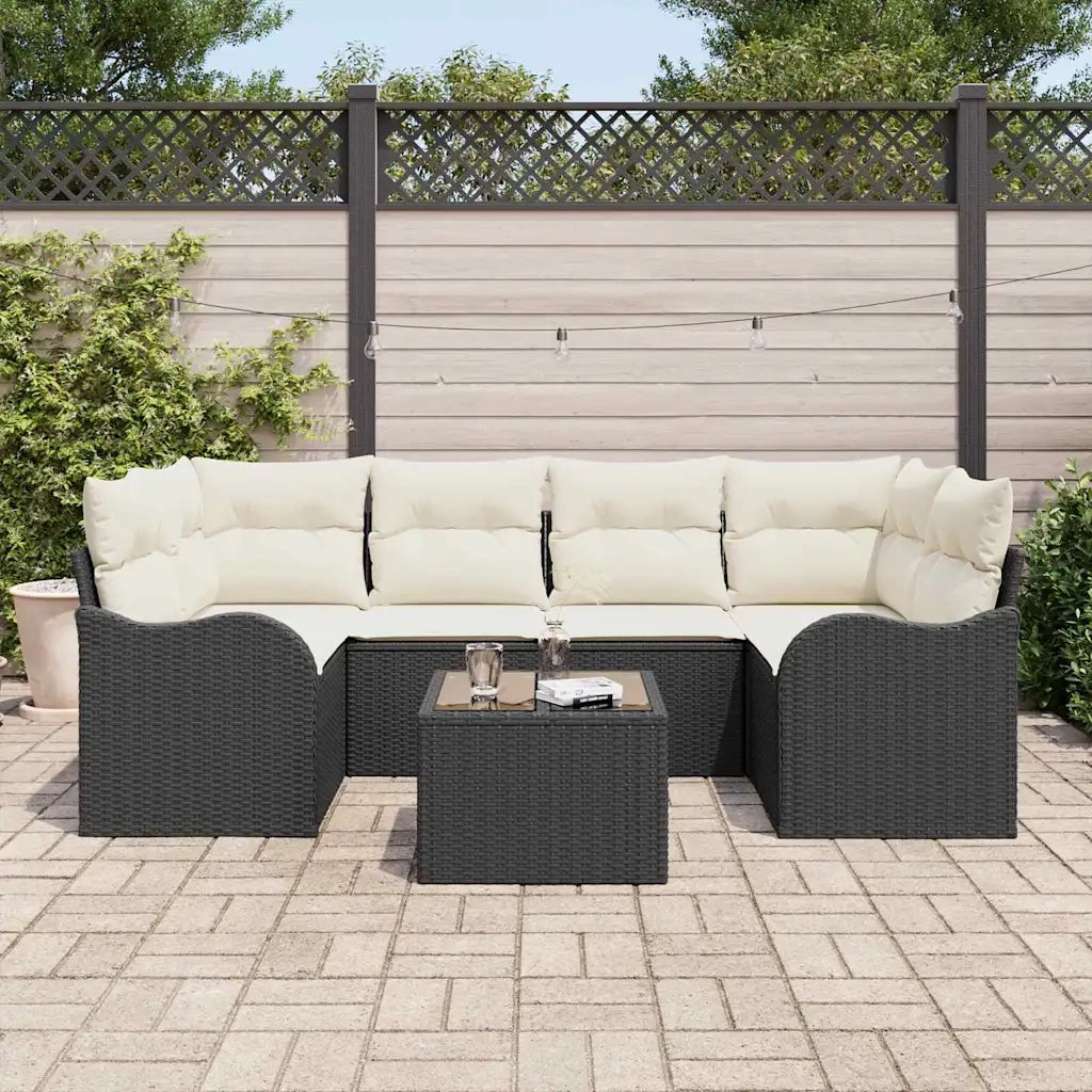 Set Divano da Giardino Nero 55 x 55 x 37 cm polyrattan 3345597
