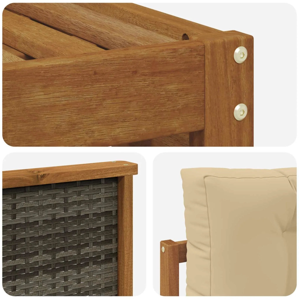 Set di divani da esterno 7 pz Naturale e Beige 3383441