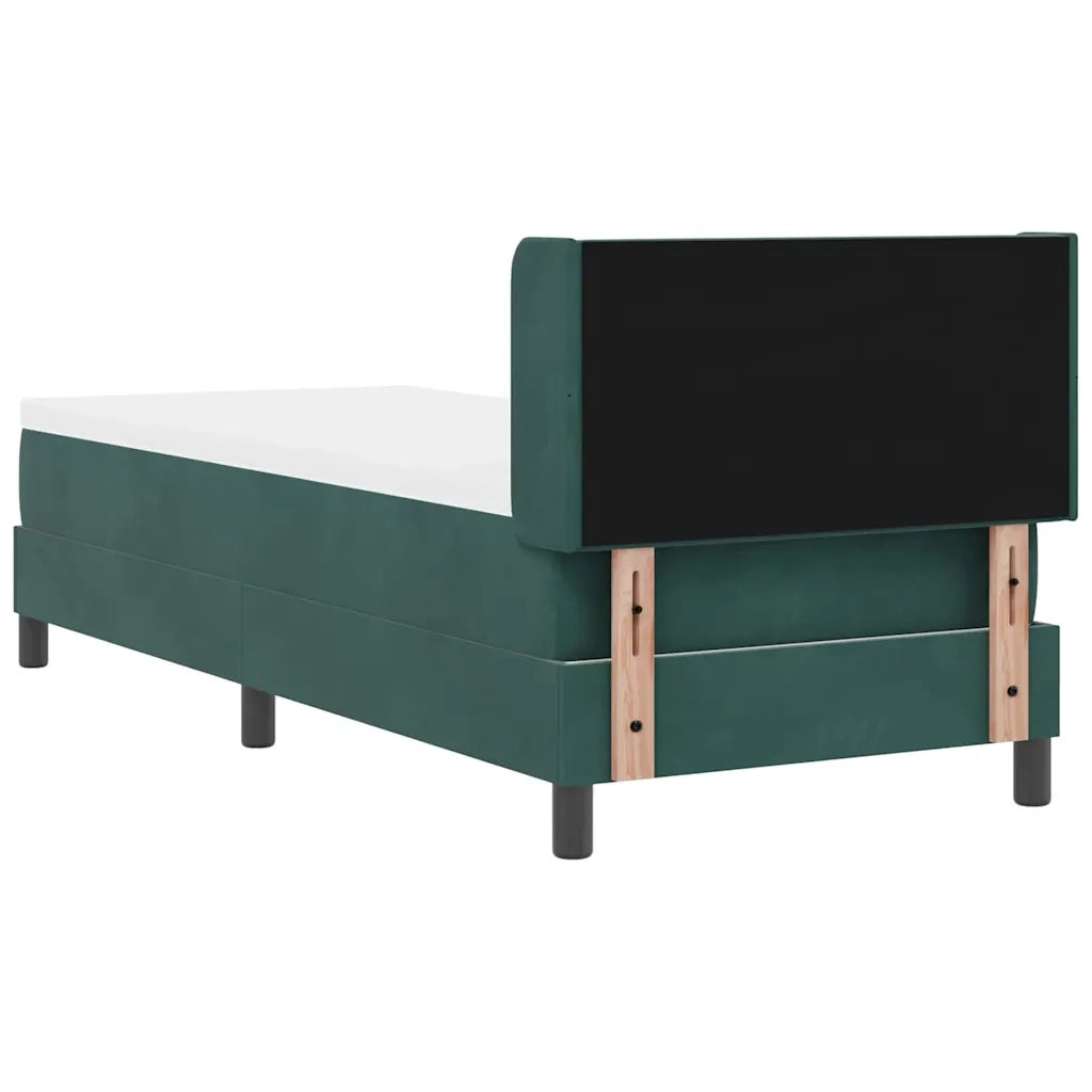 Letto a molle con testiera Verde Scuro 200 x 80 cm Velluto 3341495
