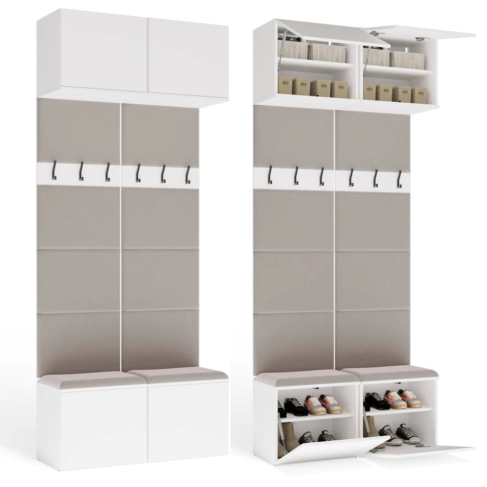 Appendiabiti doppio HAGA II 2w guardaroba per ingresso bianco