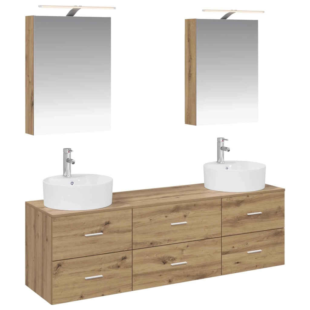 Set di mobili per il bagno 5 pcs Rovere Artigianale 3406878
