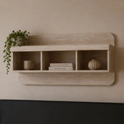Kadamema, Mensola 4 Ripiani, 120x25x56h cm Marrone Rovere