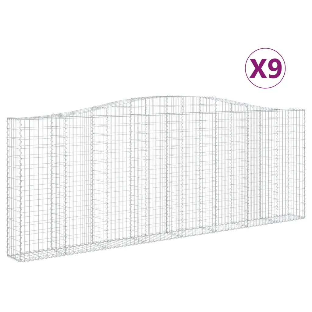 Cesti Gabbioni ad Arco 9 pz 400x30x140/160 cm Ferro Zincatocod mxl 99993