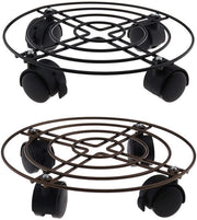 Carrello per piante 25 cm - 2x Set di supporti per piante - Chiusura automatica - Rotazione 360 gradi - Sostegno metallico - Per piante pesanti - Carrello per piante con ruote
