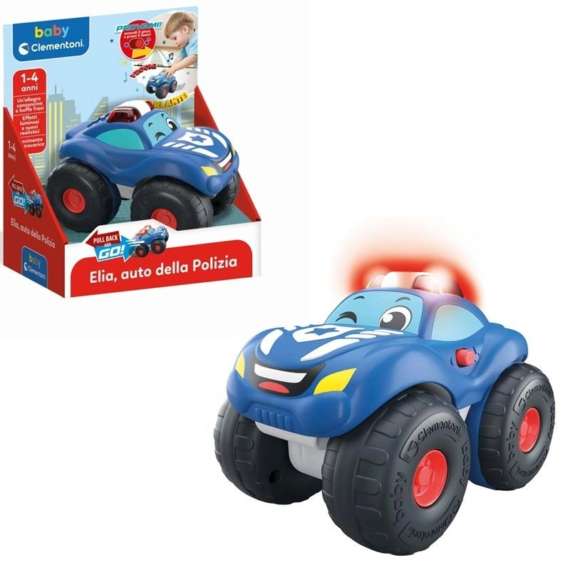Elia auto della polizia, Macchinina Bambino , Gioco Prima Infanzia, Auto con Suoni e Sirene, Stimola Manualita, Vista e