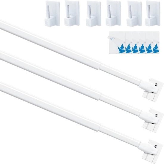 Vetrata con grappoli retrattili - 3 pezzi - Bianco - 40-70 cm